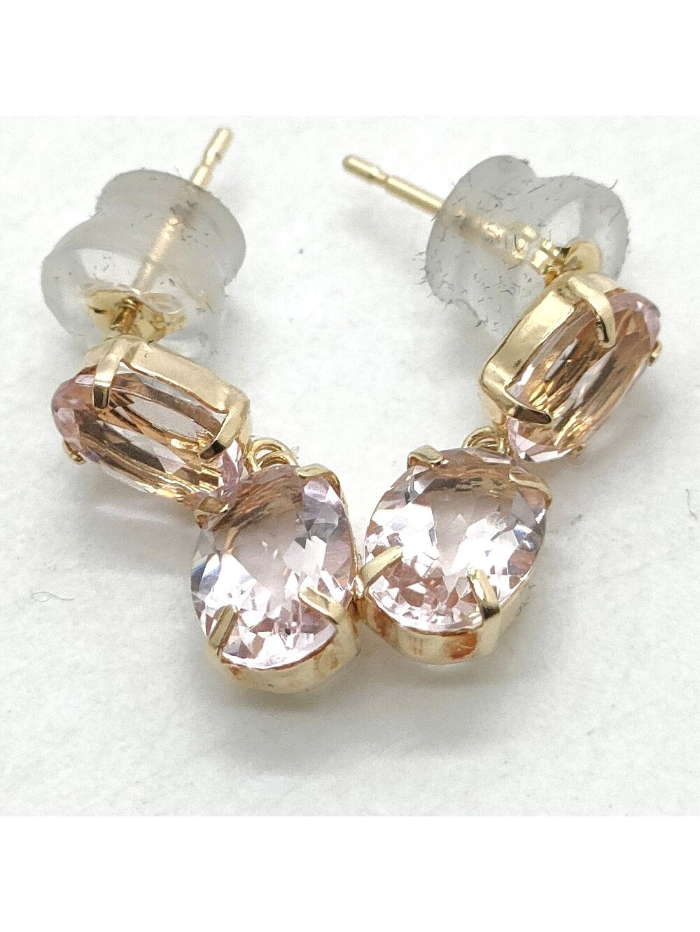 Jewelry Pierced Earring Morganite Gold 1071030